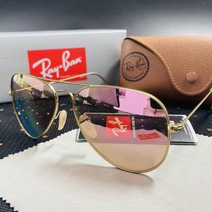 Ray-Ban Aviator Blue Flash Sunglasses RB3025 NEW